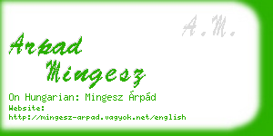 arpad mingesz business card