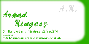 arpad mingesz business card